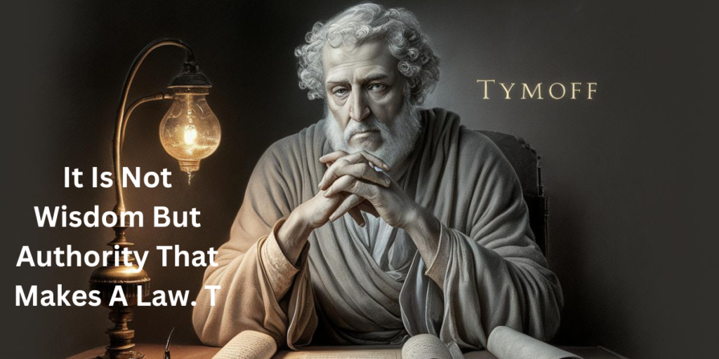 it is not wisdom but authority that makes a law. t - tymoff