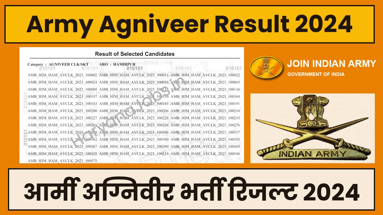 army agniveer result 2024